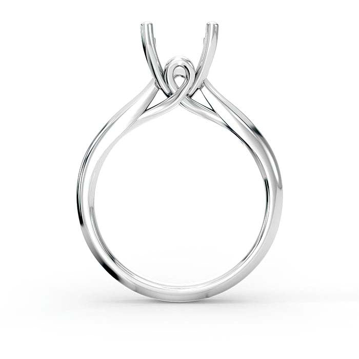 18K White Gold 8mm Round Solitaire Stone Ring Mounting