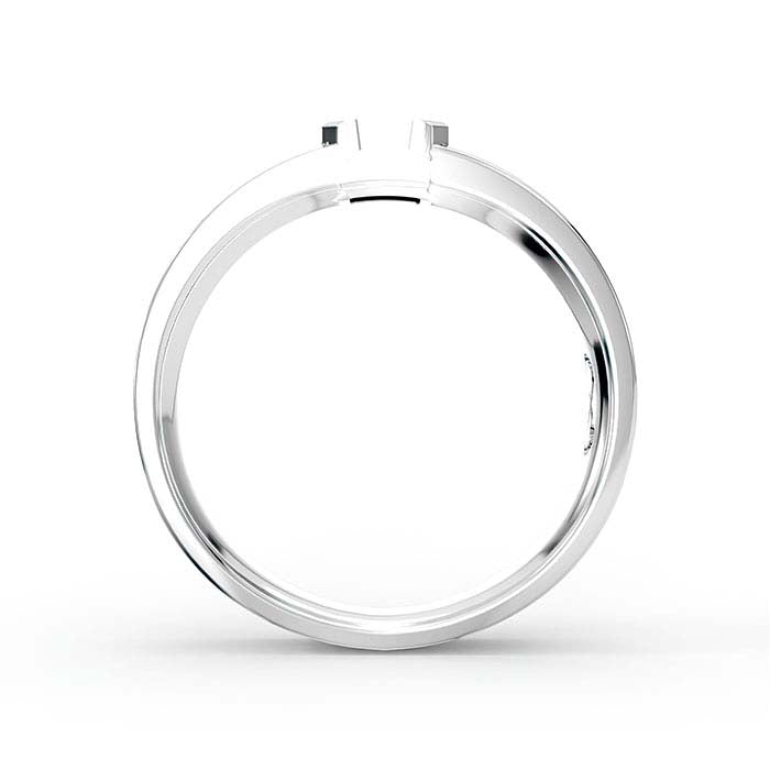 14K White Gold 5 x 4mm Emerald-Cut Solitaire Stone Ring Mounting