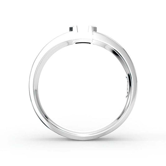 18K White Gold 5 x 4mm Emerald-Cut Solitaire Stone Ring Mounting