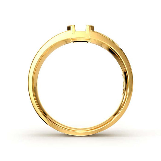 18K Yellow Gold 5 x 4mm Emerald-Cut Solitaire Stone Ring Mounting