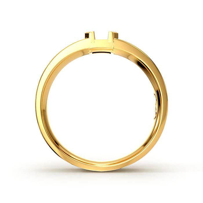 18K Yellow Gold 5 x 4mm Emerald-Cut Solitaire Stone Ring Mounting