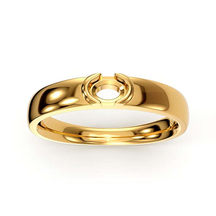 14K Yellow Gold 5 x 4mm Oval Solitaire Stone Ring Mounting