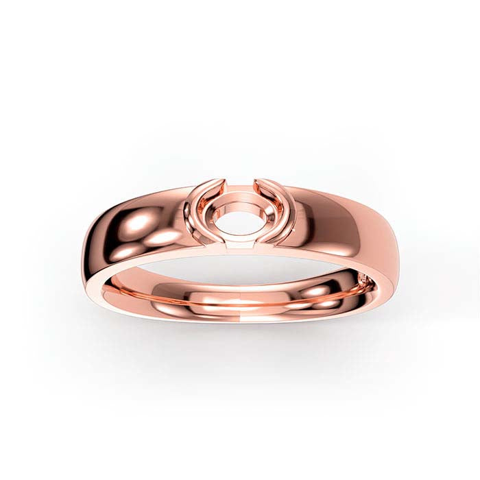18K Rose Gold 5 x 4mm Oval Solitaire Stone Ring Mounting