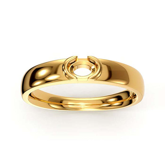 18K Yellow Gold 5 x 4mm Oval Solitaire Stone Ring Mounting