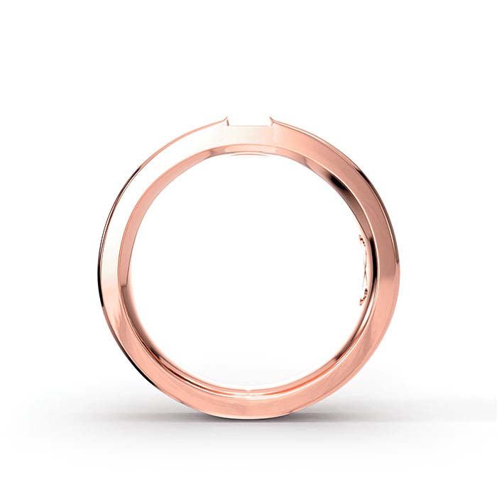 14K Rose Gold 3 x 2mm Baguette Stone Ring Mounting