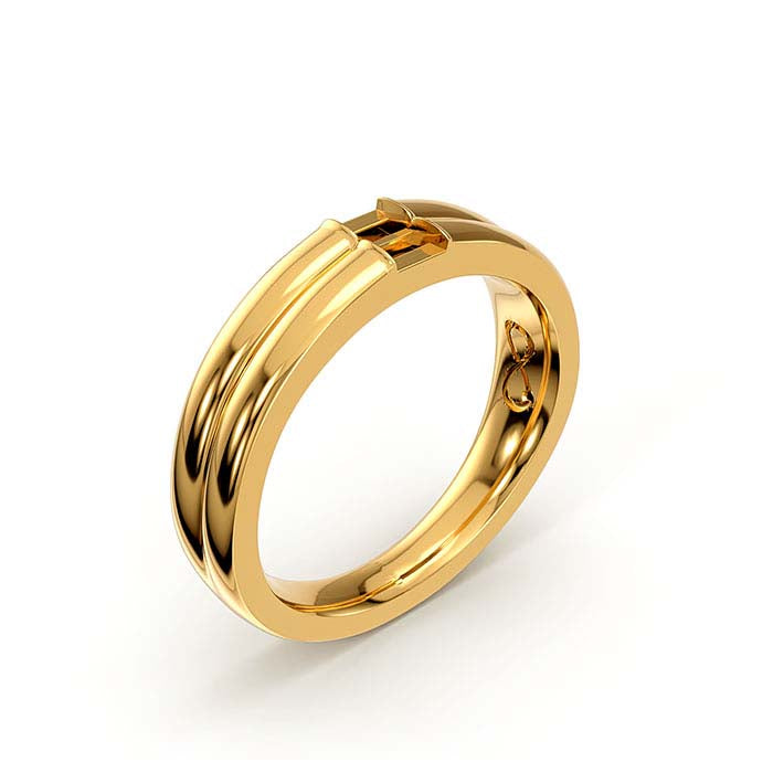 18K Yellow Gold 3 x 2mm Baguette Stone Ring Mounting
