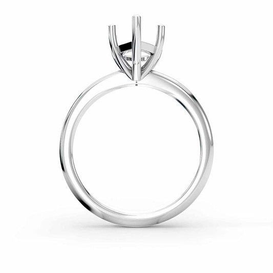 14K White Gold 12 x 7.5mm Pear Solitaire Stone Ring Mounting