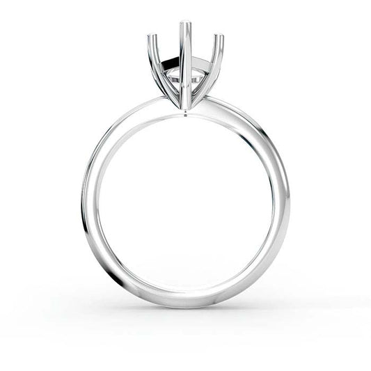 14K White Gold 12 x 7.5mm Pear Solitaire Stone Ring Mounting