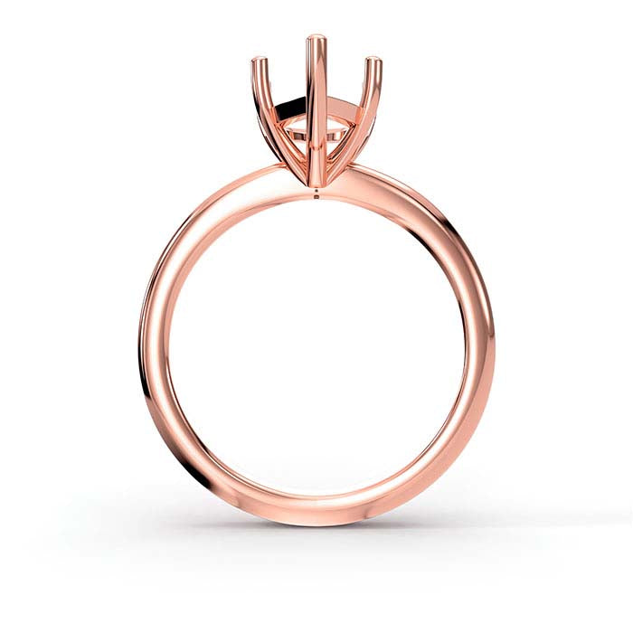18K Rose Gold 12 x 7.5mm Pear Solitaire Stone Ring Mounting