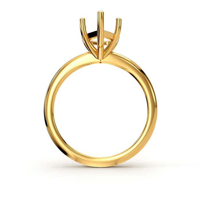 18K Yellow Gold 12 x 7.5mm Pear Solitaire Stone Ring Mounting