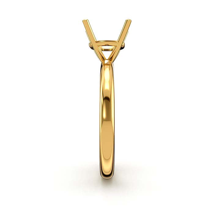 18K Yellow Gold 6.5mm Round Basket Solitaire Stone Ring Mounting