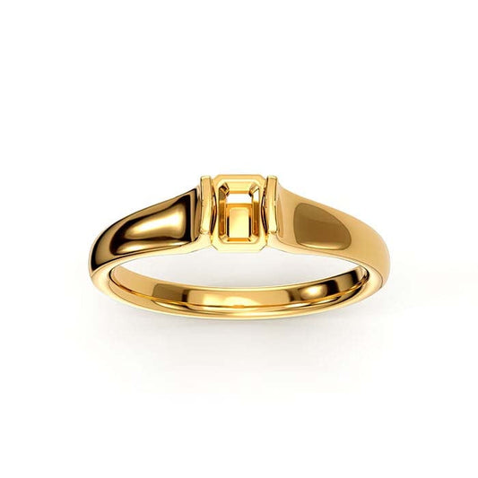 14K Yellow Gold 5 x 4mm Emerald-Cut Stone Ring Mounting