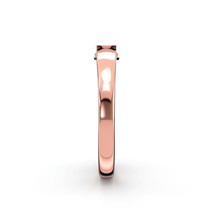 Monture de bague en or rose 18 carats avec pierre taille émeraude 5 x 4 mm
