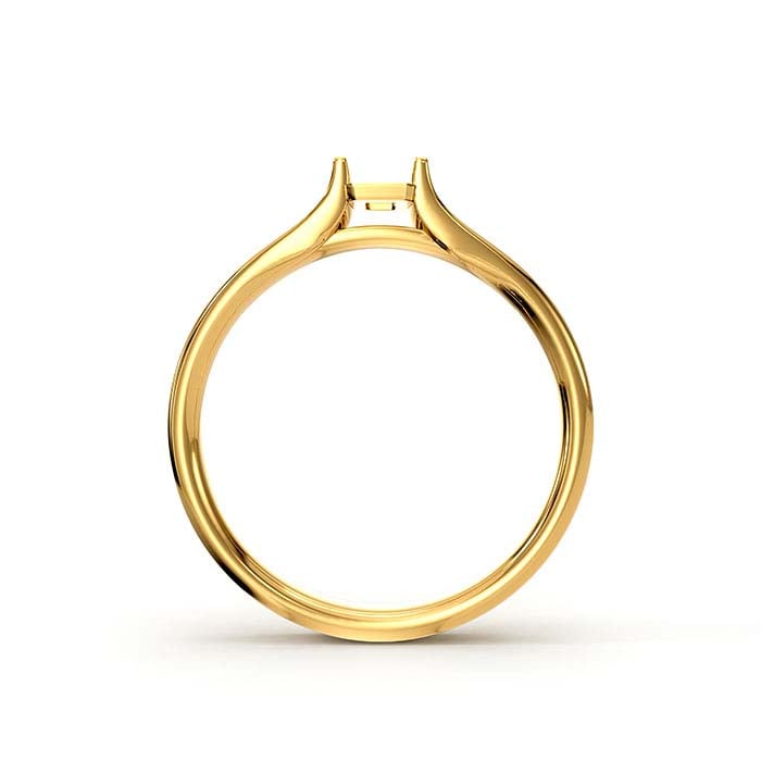 18K Gult Guld 5 x 4mm Smaragdslipad Stenringinfattning