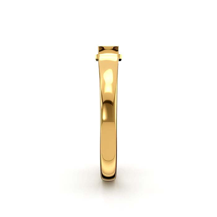 18K Yellow Gold 5 x 4mm Emerald-Cut Stone Ring Mounting