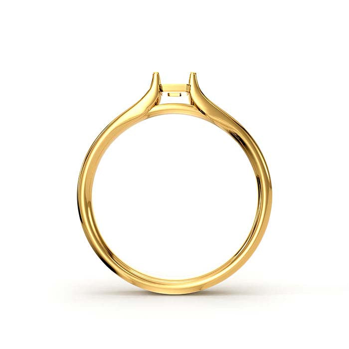 18K Yellow Gold 5 x 4mm Emerald-Cut Stone Ring Mounting