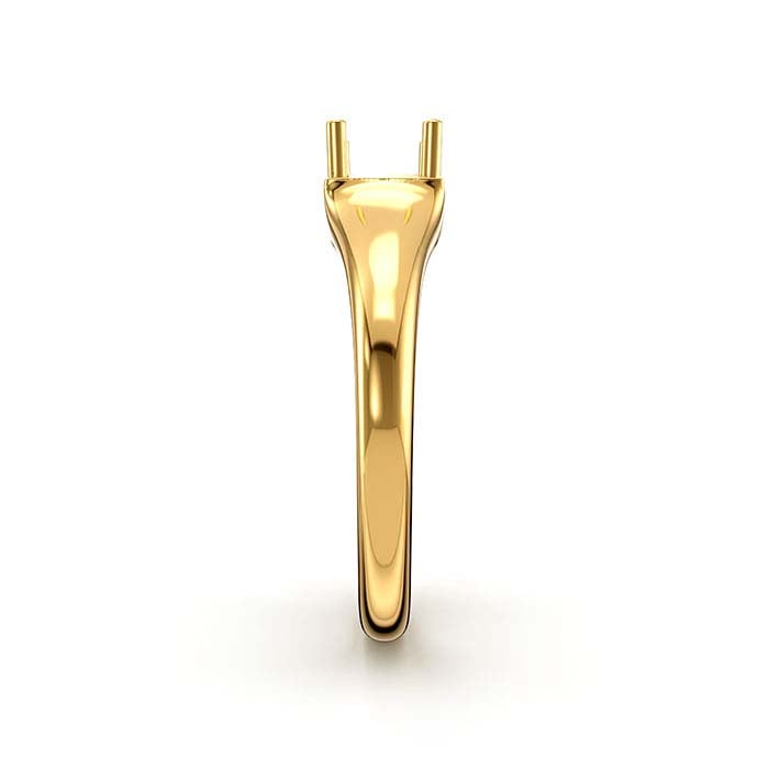 Montura de anillo de oro amarillo de 14 quilates con piedra solitaria de princesa de 4,5 mm
