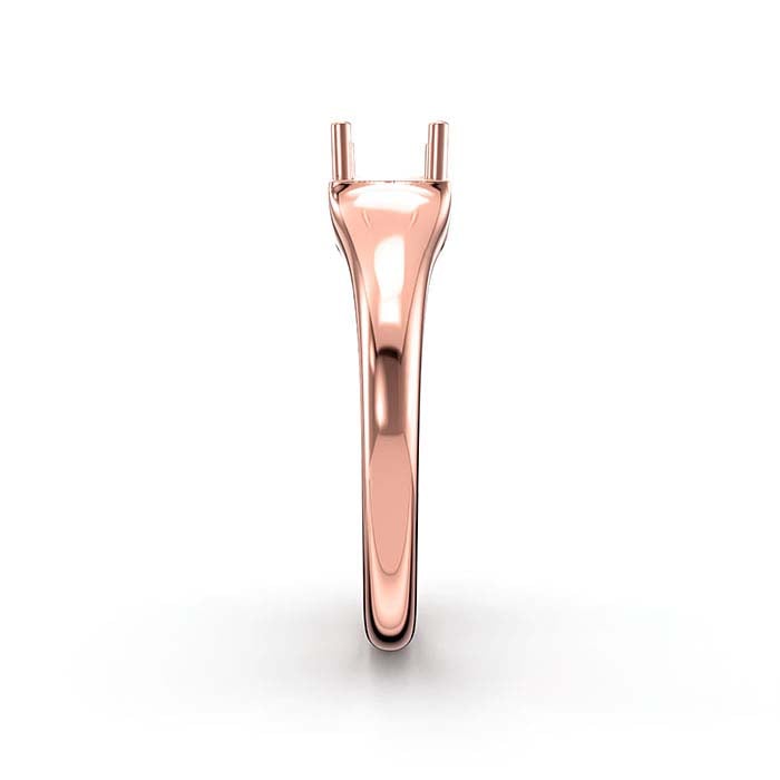 Fassung für Ring aus 18 Karat Roségold mit 4,5 mm Solitärstein im Princess-Stil
