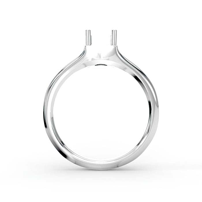 Fassung für Ring aus 18 Karat Weißgold mit 4,5 mm Solitärstein im Princess-Stil
