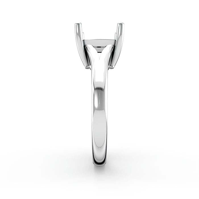 14K White Gold 9mm Cushion Solitaire Stone Ring Mounting