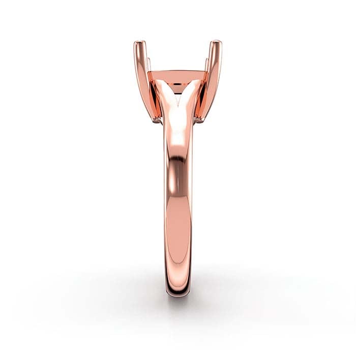 18K Rose Gold 9mm Cushion Solitaire Stone Ring Mounting