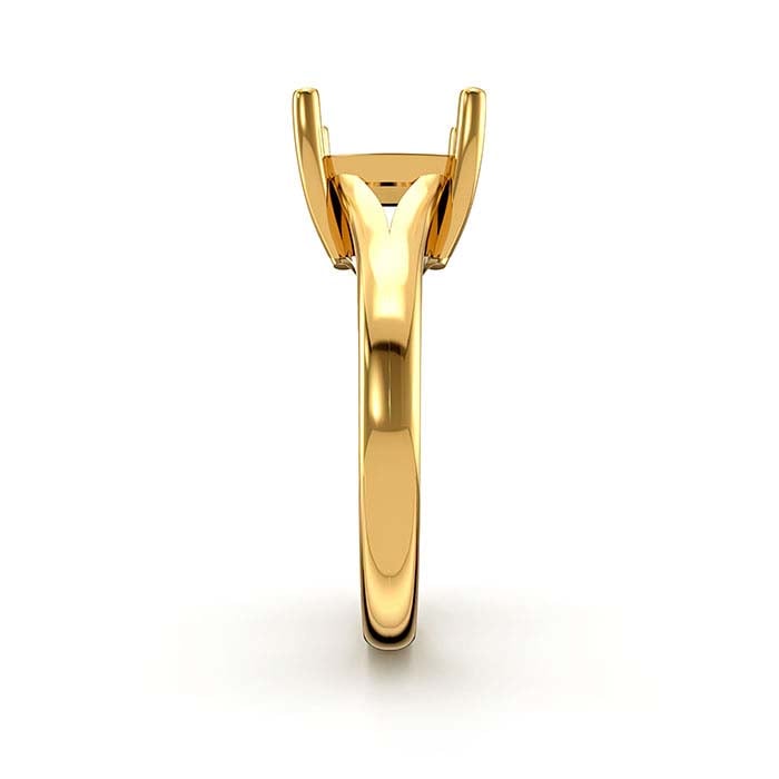 18K Yellow Gold 9mm Cushion Solitaire Stone Ring Mounting
