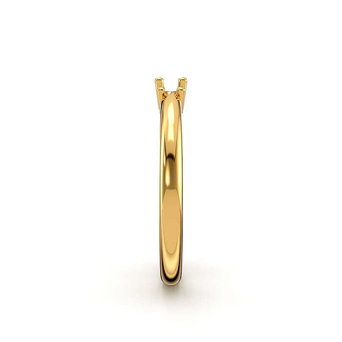 14K Yellow Gold Baguette & Round Stone Ring Mounting