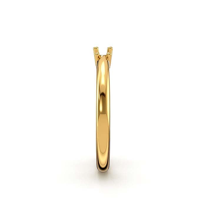 14K Yellow Gold Baguette & Round Stone Ring Mounting