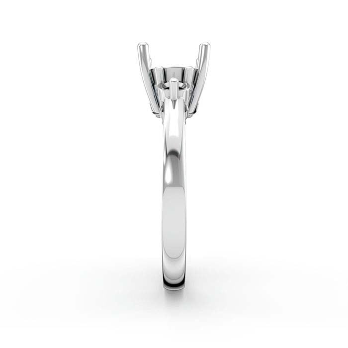 14K Witgouden Ovale & Ronde Steen Ringzetting