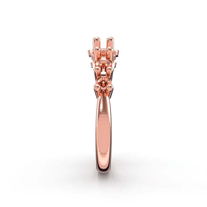 14K Rose Gold Round Seven Stone Ring Mounting