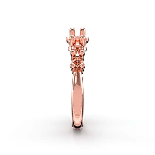 14K Rose Gold Round Seven Stone Ring Mounting
