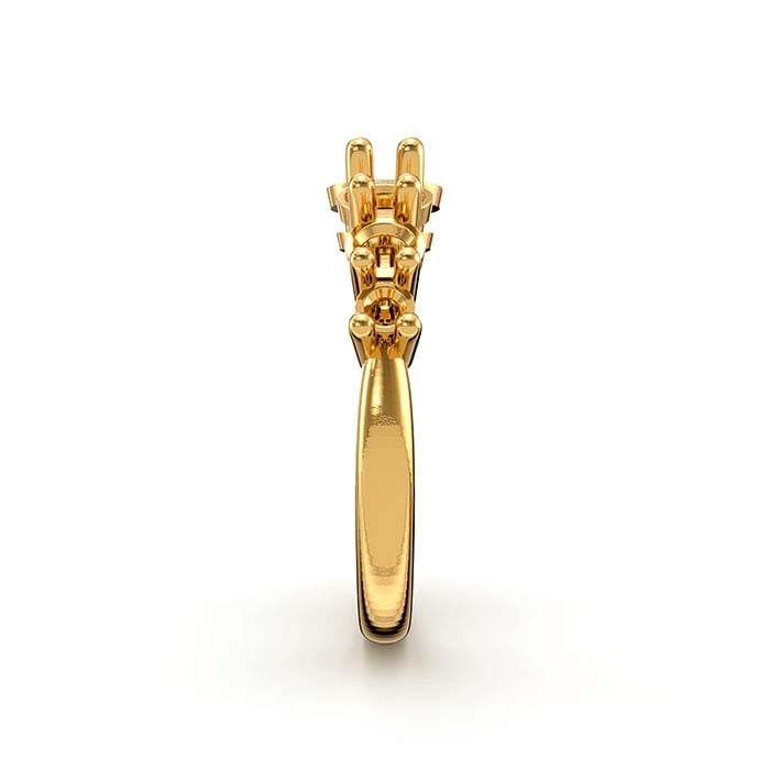 14K Yellow Gold Round Seven Stone Ring Mounting