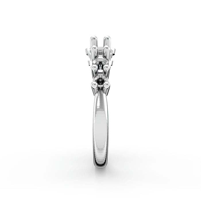 18K White Gold Round Seven Stone Ring Mounting
