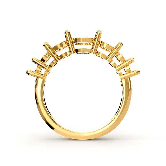 Fassung für runden Ring aus Gelbgold mit sieben Steinen