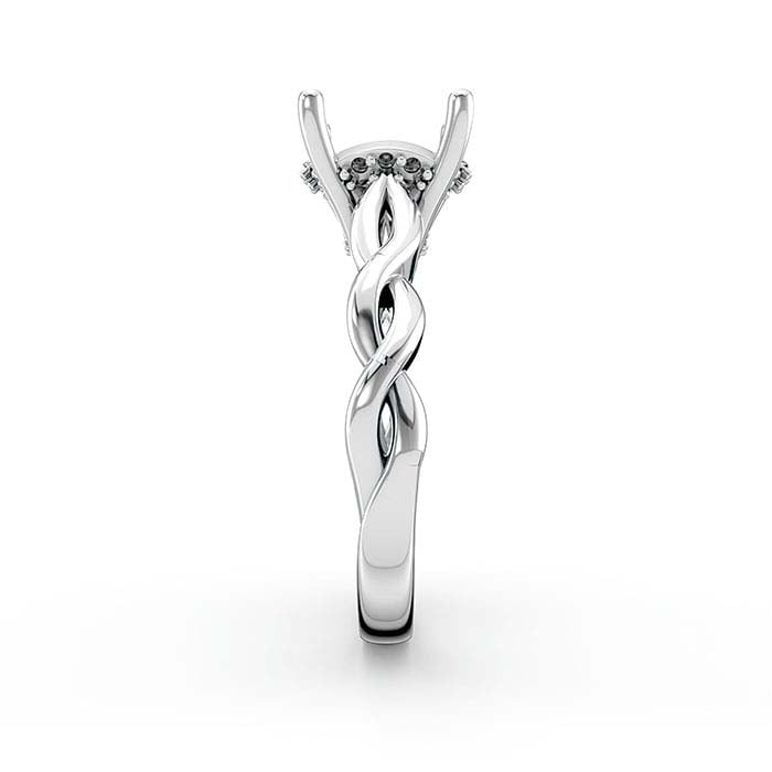 18K White Gold 8.5mm Round Halo Stone Ring Mounting
