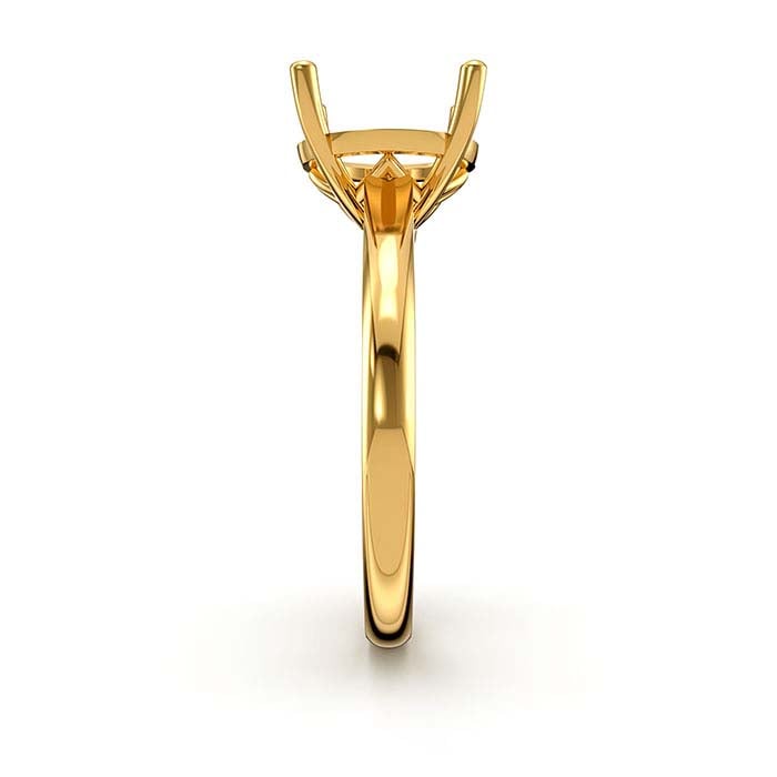 Montatura per anello solitario a cestello rotondo da 9 mm in oro giallo 14K