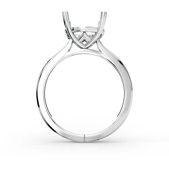 18K White Gold 9mm Round Basket Solitaire Stone Ring Mounting