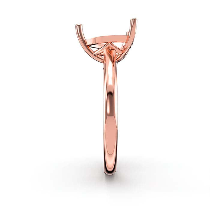 14K Rose Gold 10mm Heart Basket Solitaire Stone Ring Mounting