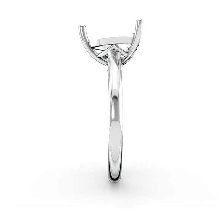 14K White Gold 10mm Heart Basket Solitaire Stone Ring Mounting