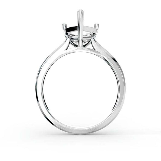 14K White Gold 10 x 8mm Pear Basket Solitaire Stone Ring Mounting