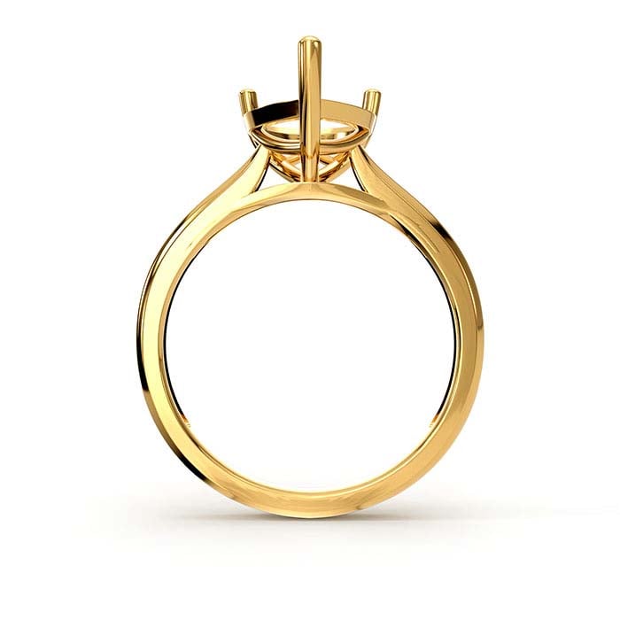 18K Yellow Gold 10 x 8mm Pear Basket Solitaire Stone Ring Mounting