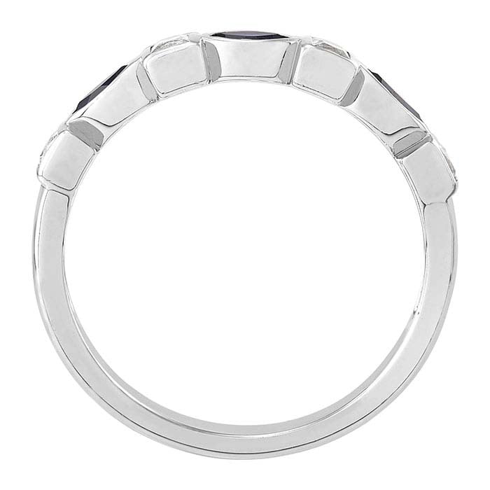 Sterling Silver Lab-Grown Blue & White Sapphire-Set Ring