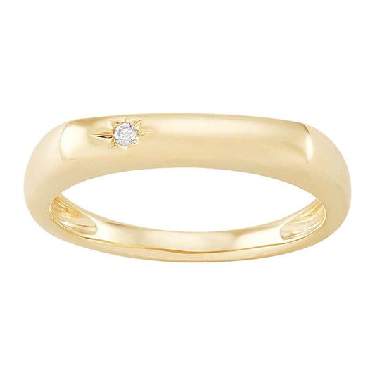 Fascia a stella in oro giallo 10K con diamanti
