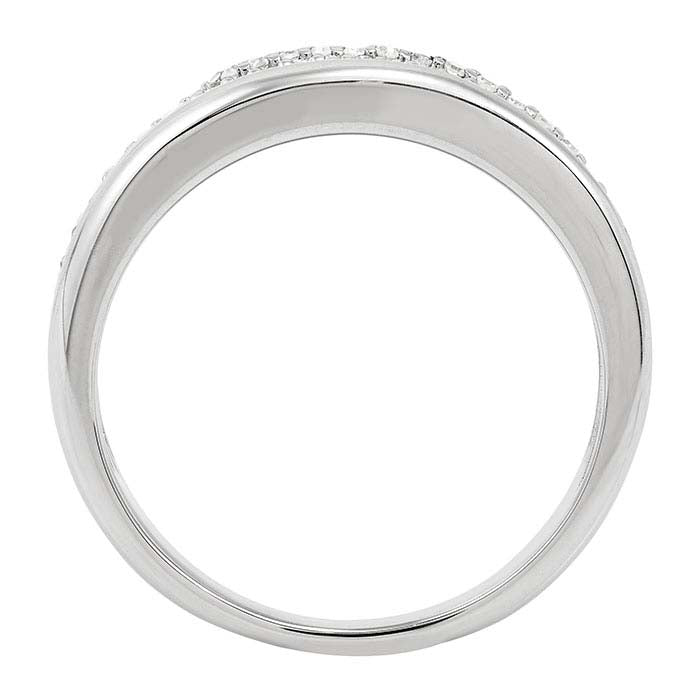 Sterling Silver Diamond-Set Double Row Band