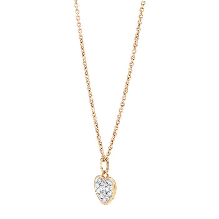 10K Yellow Gold Diamond-Set Heart Necklace
