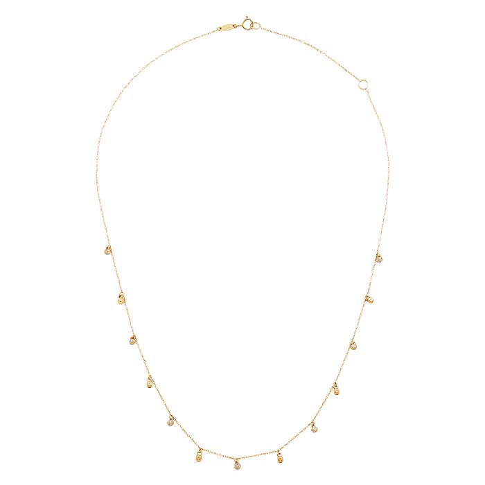 Κολιέ με Πολλαπλά Γούρια από 14Κ Κίτρινο Χρυσό με CZ