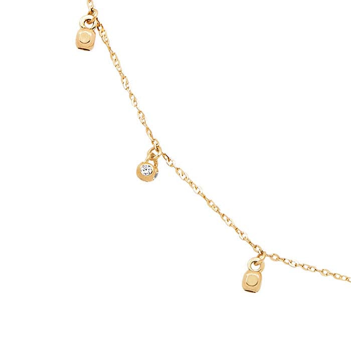 Κολιέ με Πολλαπλά Γούρια από 14Κ Κίτρινο Χρυσό με CZ