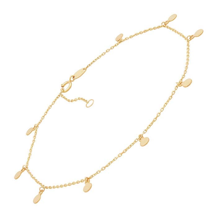 14K Yellow Gold Bracelet with Disc Dangles