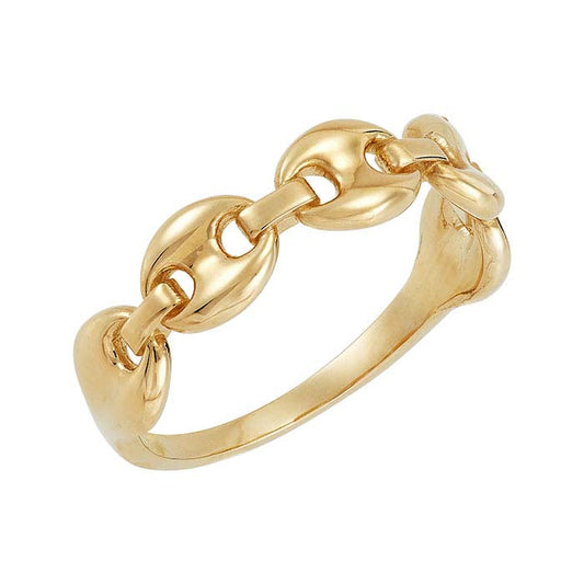 14K Yellow Gold Mariner Chain Ring