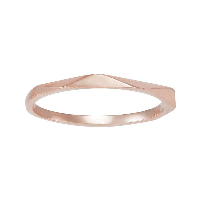 14K Rose Gold Geometric Band